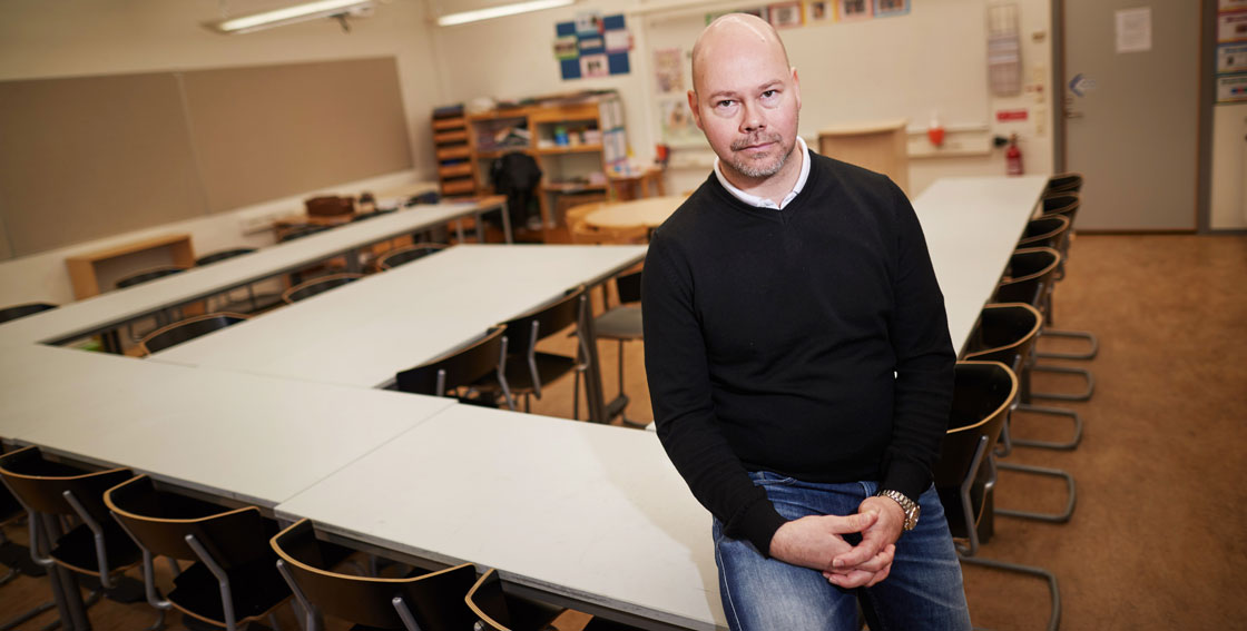 ”Skolpengen har gjort eleverna till en handelsvara”, säger Petter Hedström, ordförande för LR i Helsingborg. Foto: Andreas Hillergren