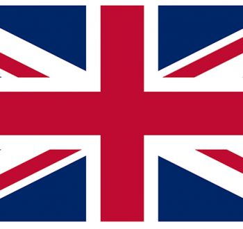 Great Britain flag against a white background