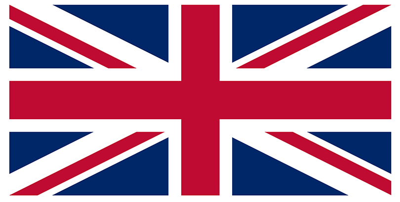 Great Britain flag against a white background