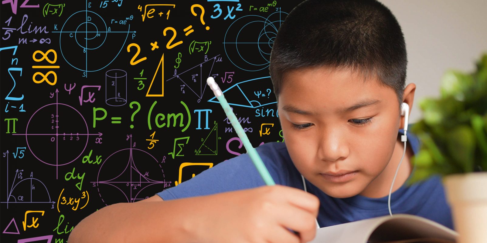 Pojke skriver matematik