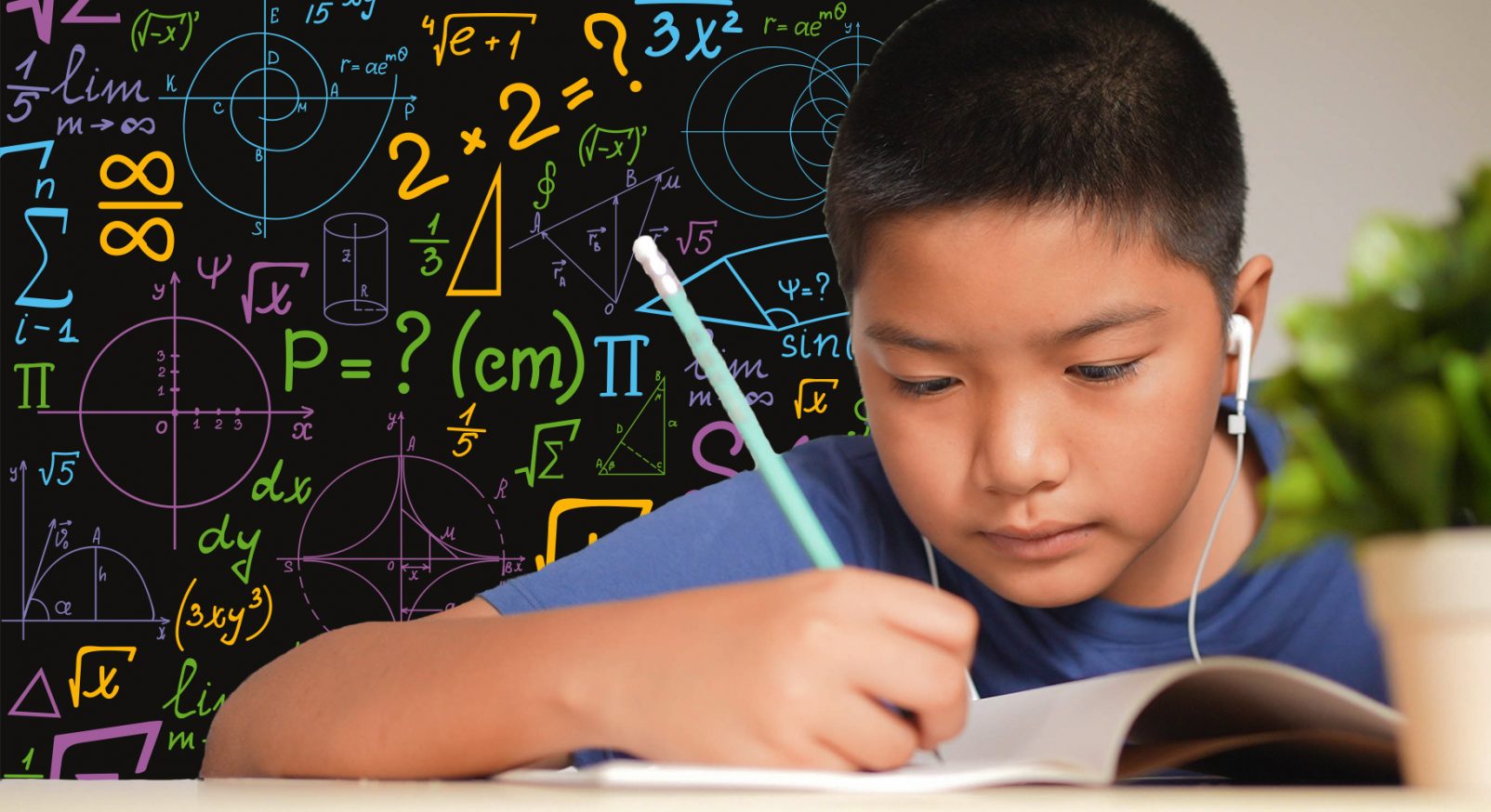 Pojke skriver matematik